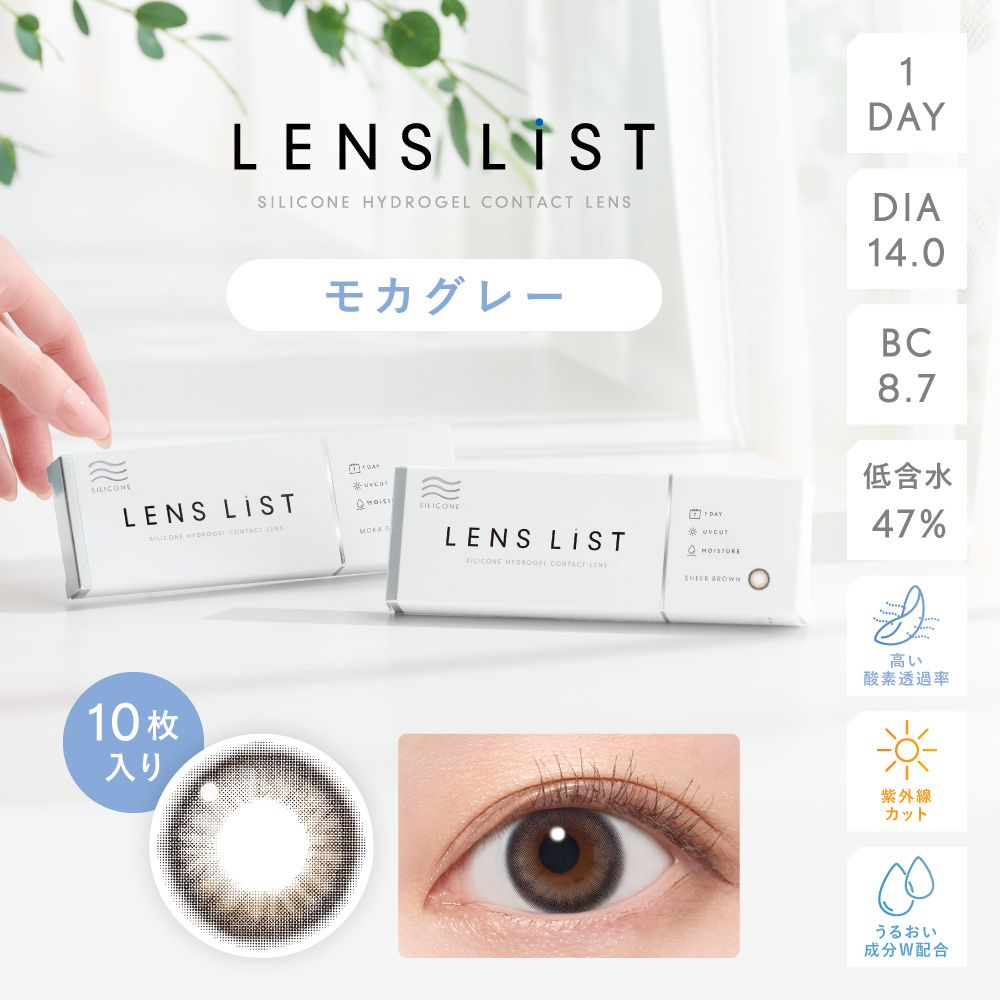 LENS LiST 1day Silicone Hydrogel MOKA GRAY